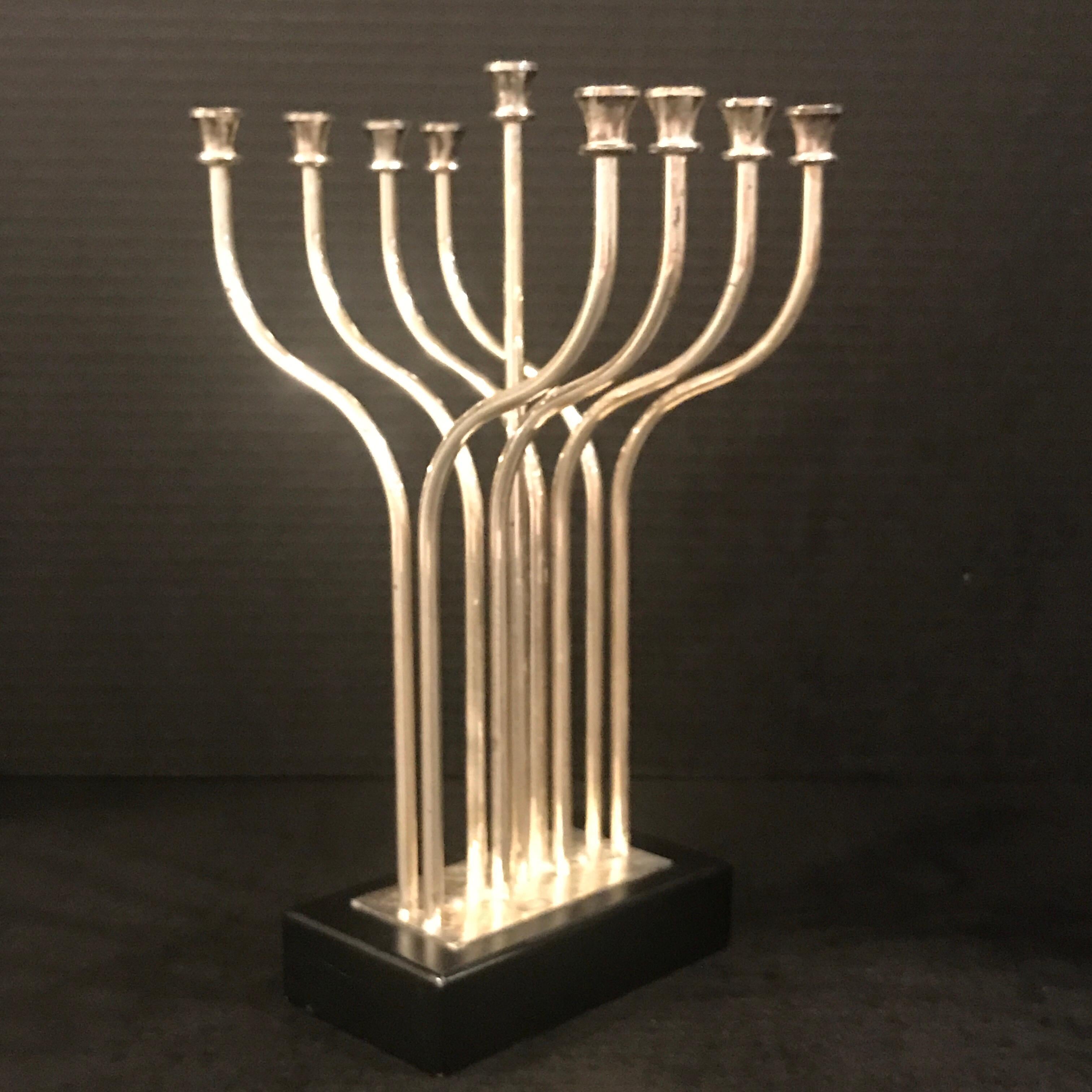 Silver Plated Menorah in the Style of Yaacov Agam For Sale 2