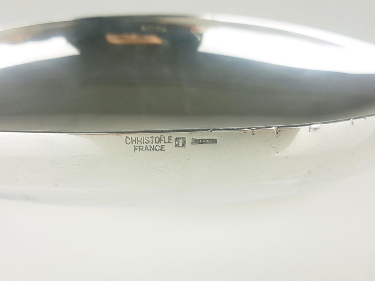 Christofle- Grande boite circulaire en métal argenté - Diam: 17 cm