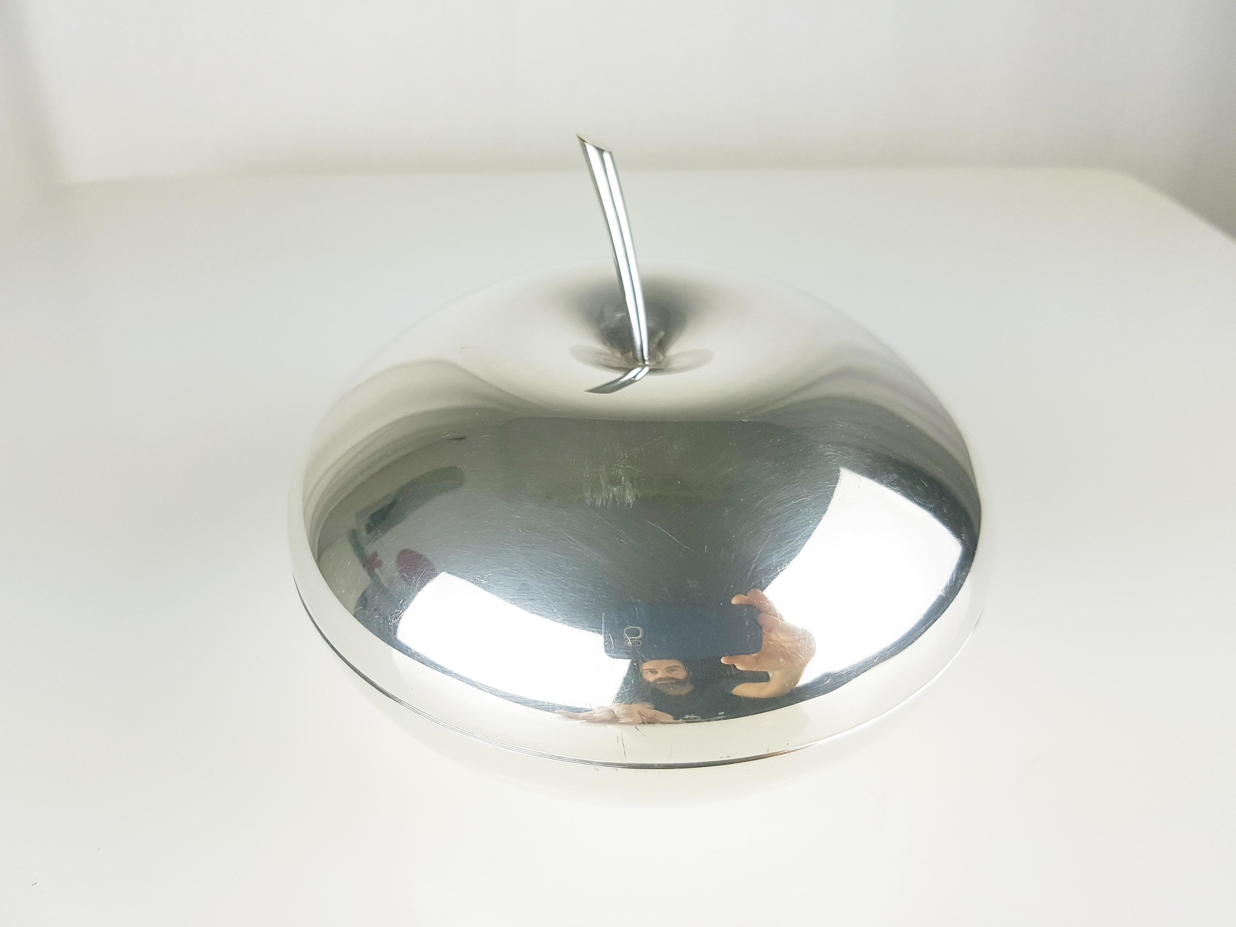 Space Age Silver Plated Metal 1960s Bowl & Box by Christofle For Sale