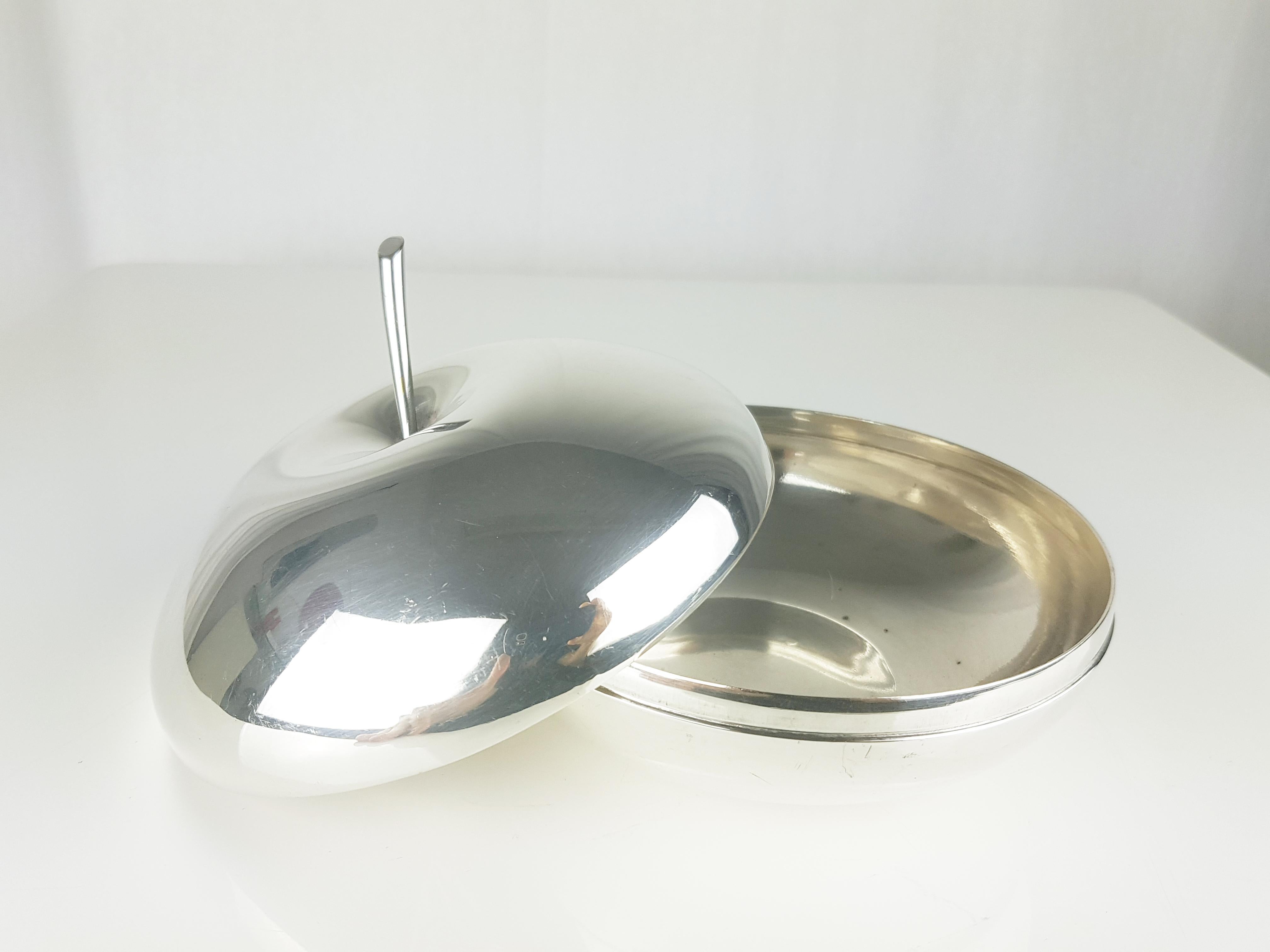 Silver Plated Metal 1960s Bowl & Box by Christofle In Good Condition For Sale In Varese, Lombardia