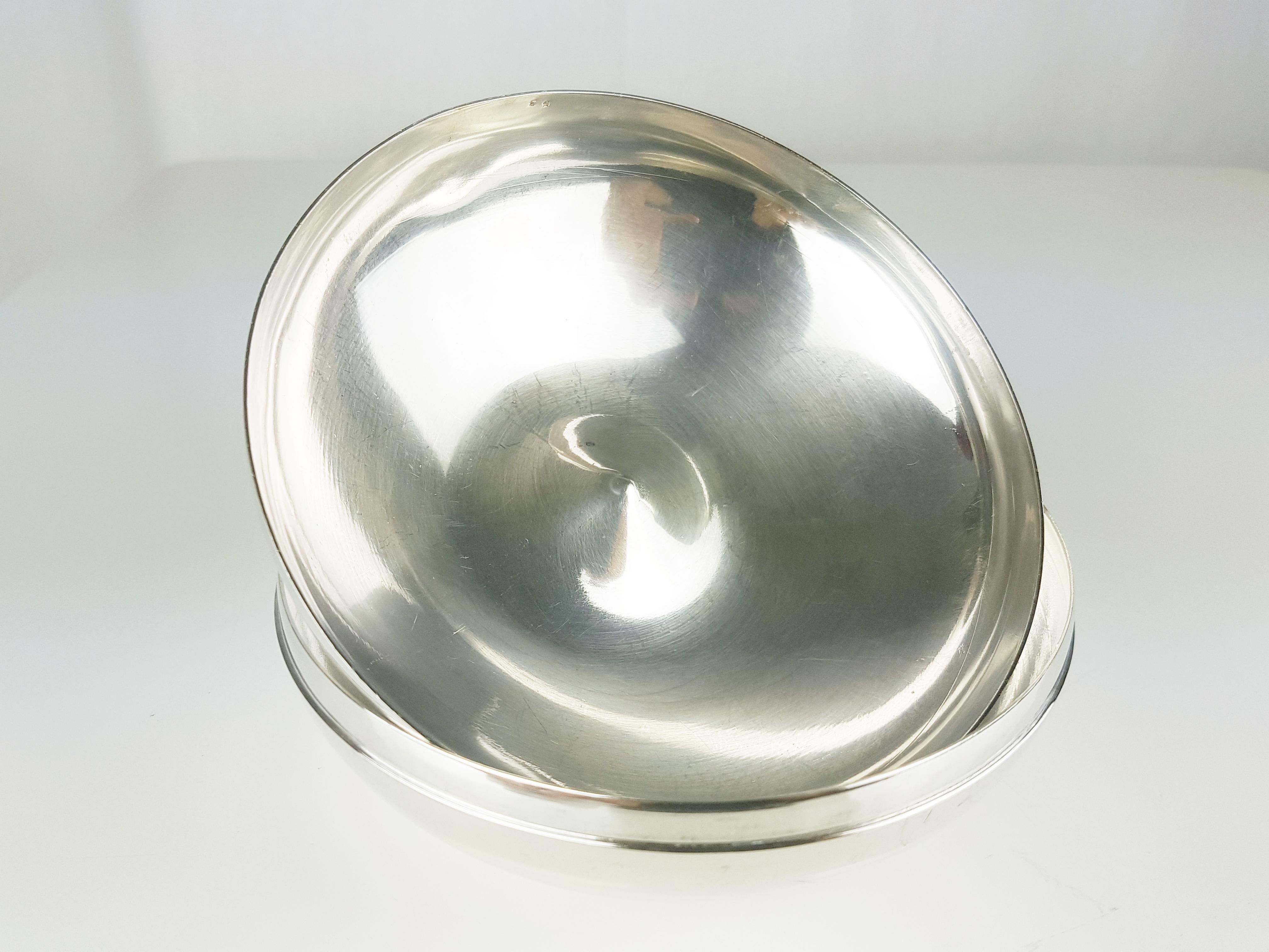 Mid-20th Century Silver Plated Metal 1960s Bowl & Box by Christofle For Sale