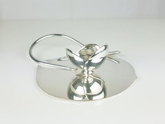 Silver Plated Metal 1970s Candleholder by Lino Sabattini