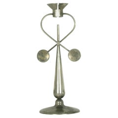Silver Plated Metal Candleholder by M. De Lucchi for Produzione Privata, 90s