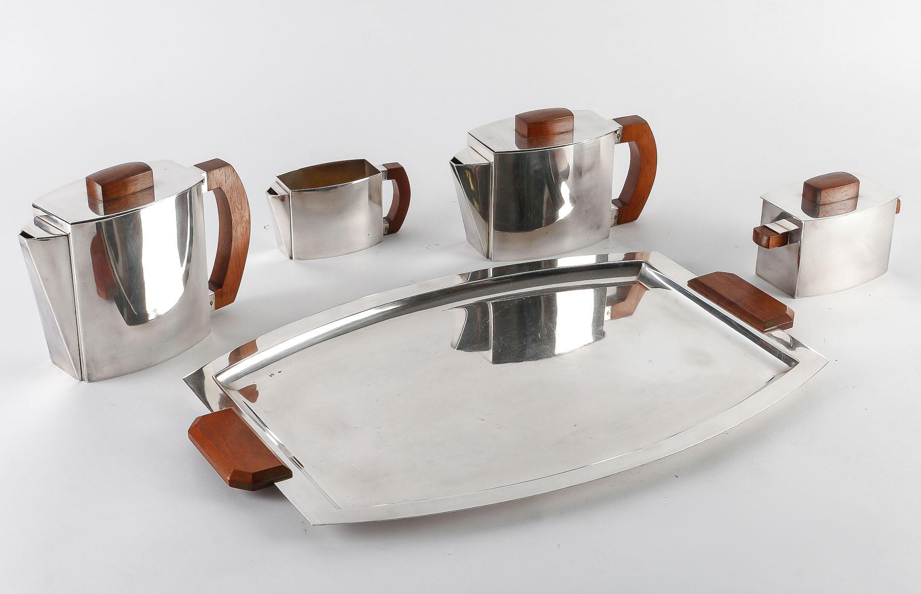 20th Century Silver-plated Metal Coffee/Tea Service, 1930.