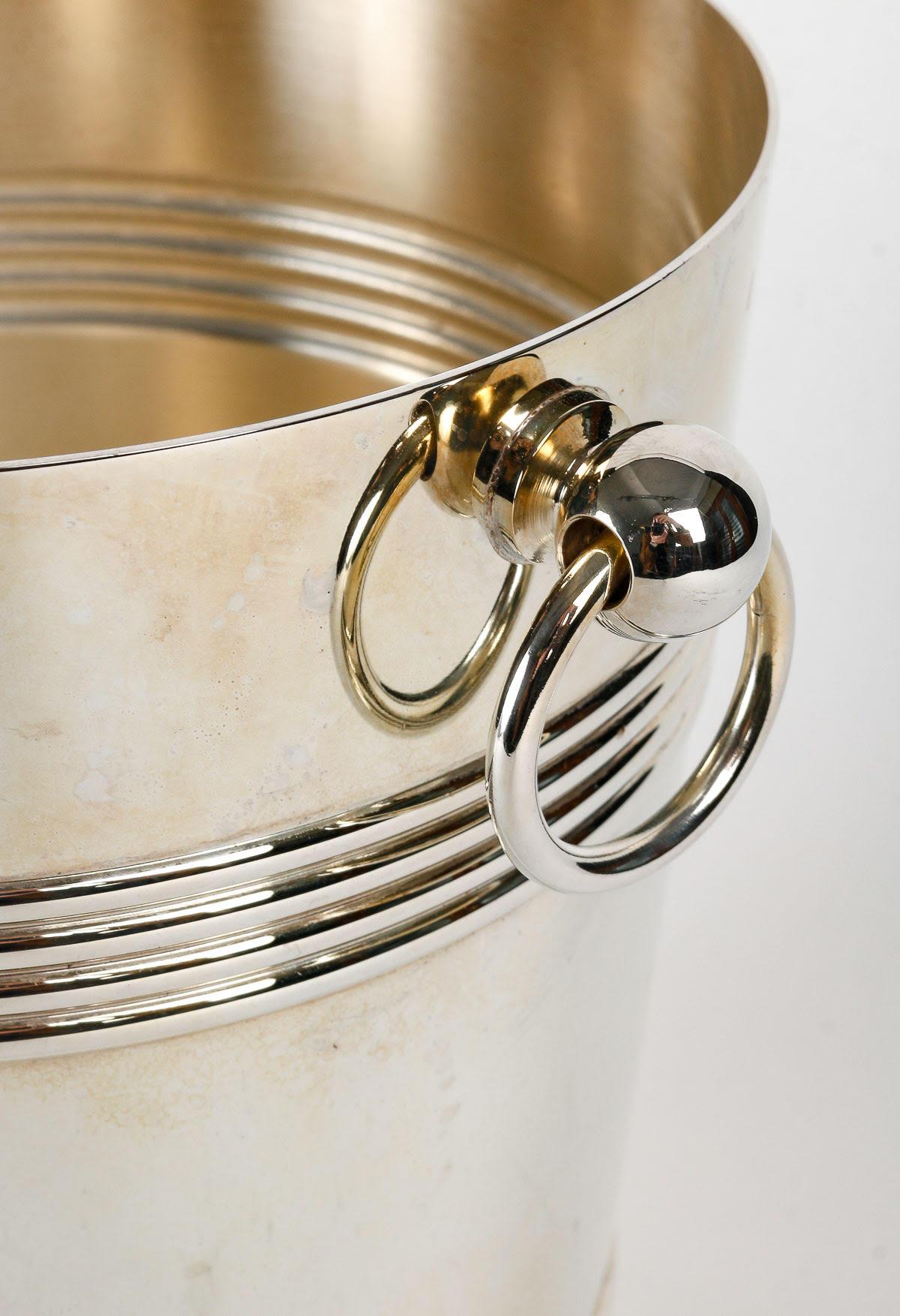 French Silver-Plated Metal Ice Bucket by Christofle.