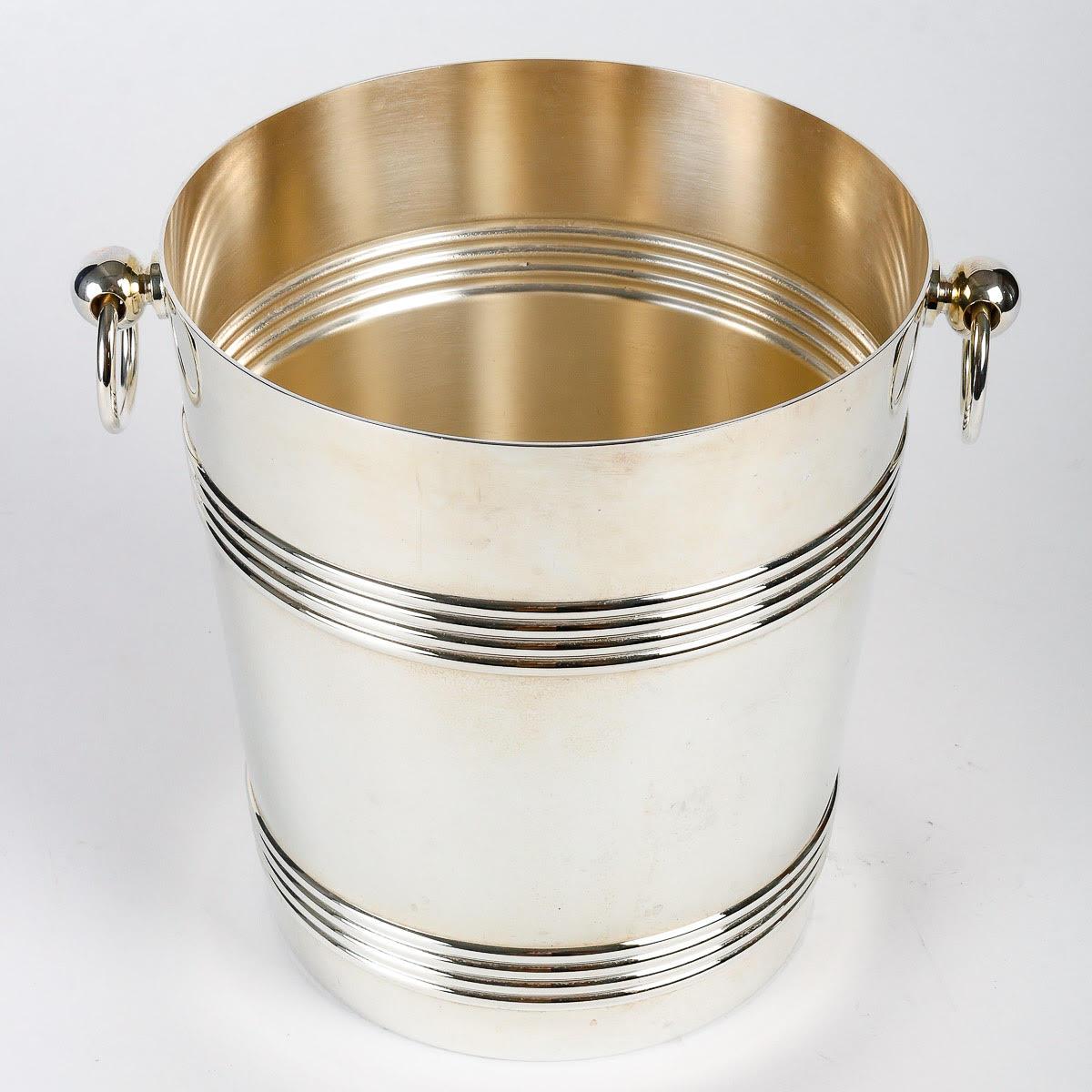 20th Century Silver-Plated Metal Ice Bucket by Christofle.