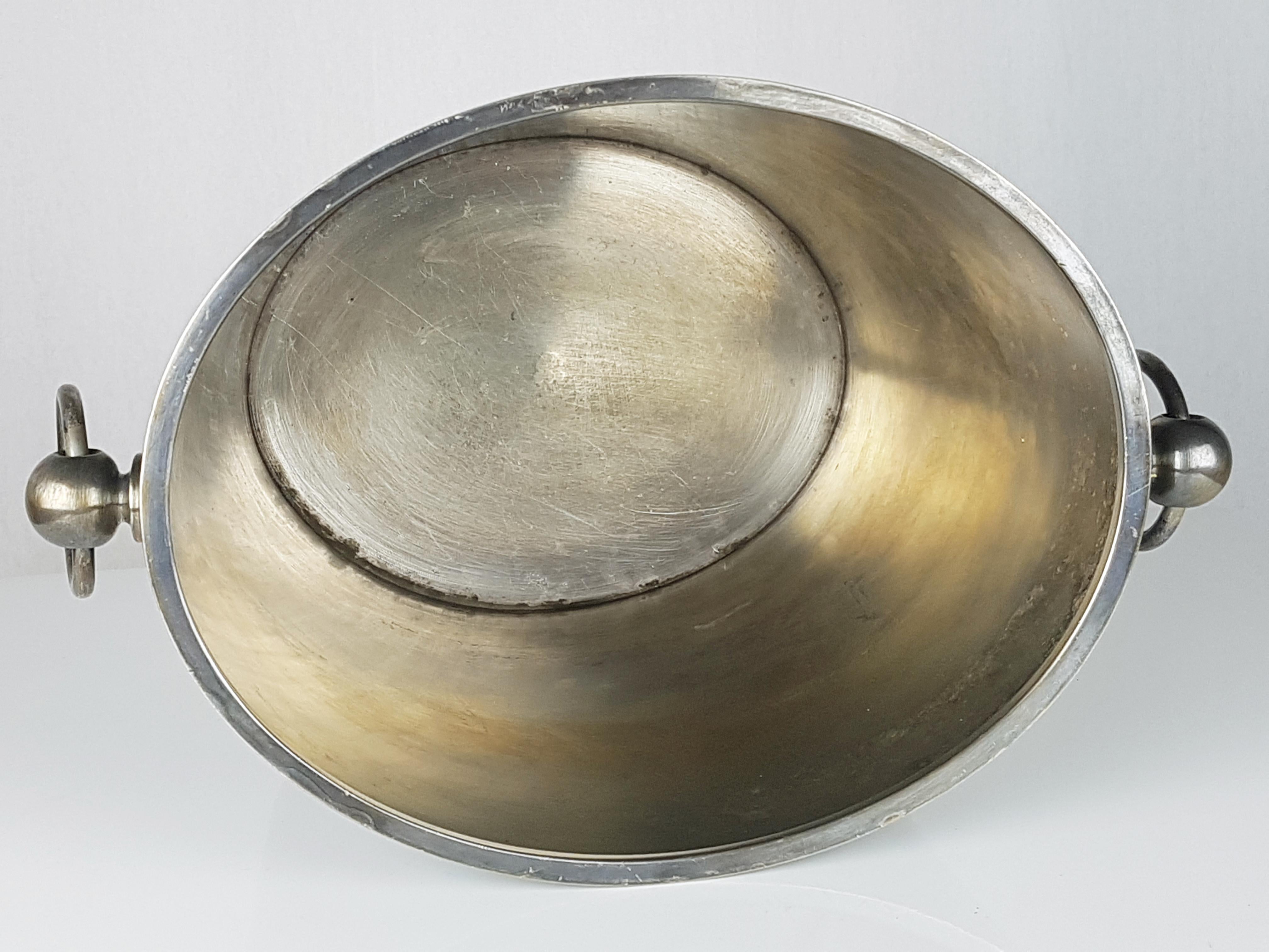 Silber versilberter Metall-Eiskübel von Christofle, Mid-Century Modern (Beschichtet) im Angebot