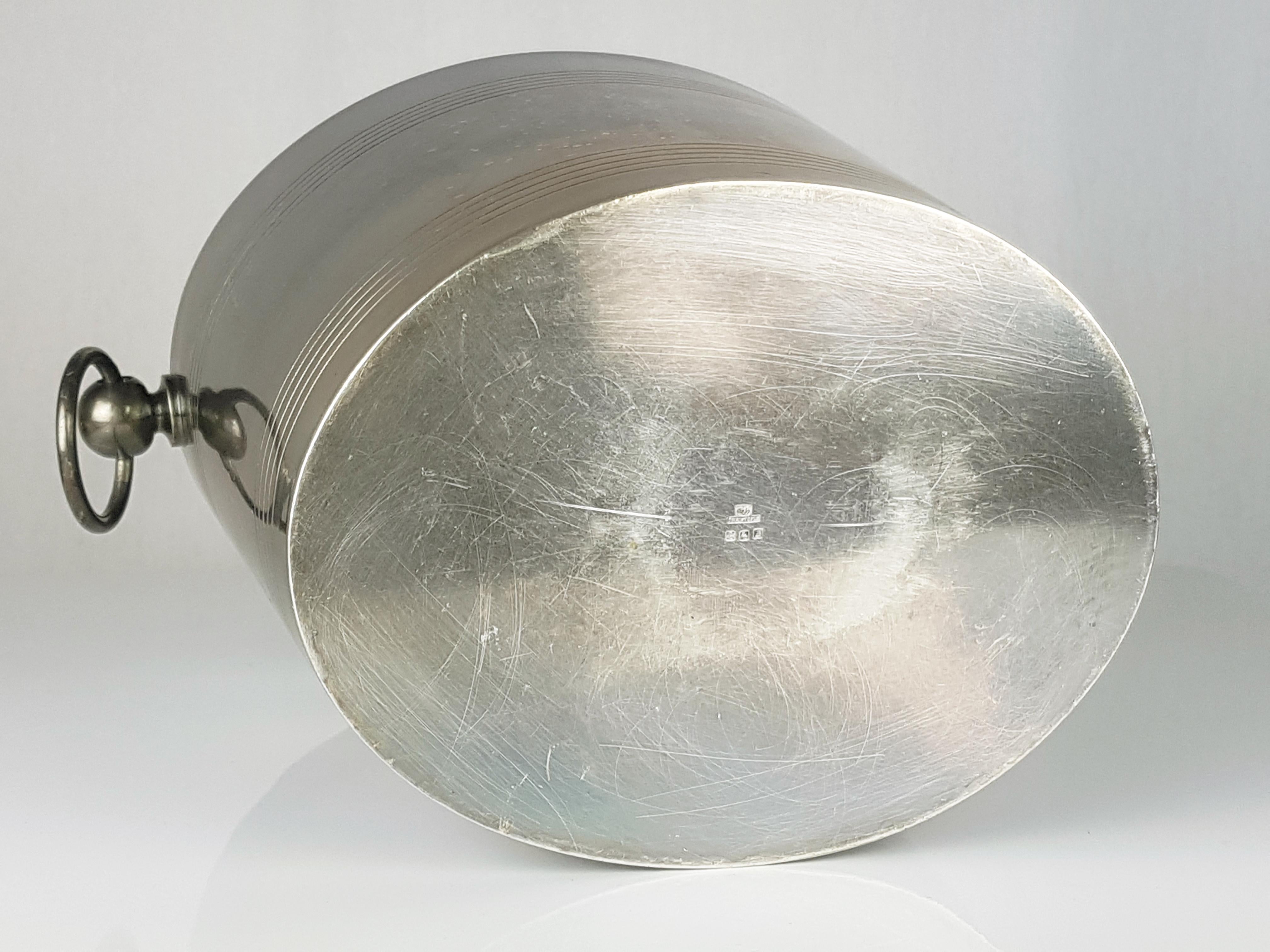 Silber versilberter Metall-Eiskübel von Christofle, Mid-Century Modern im Zustand „Gut“ im Angebot in Varese, Lombardia