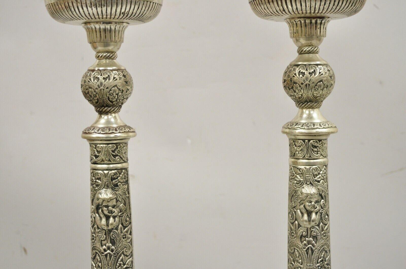 Silver plated tall ornate French style 28