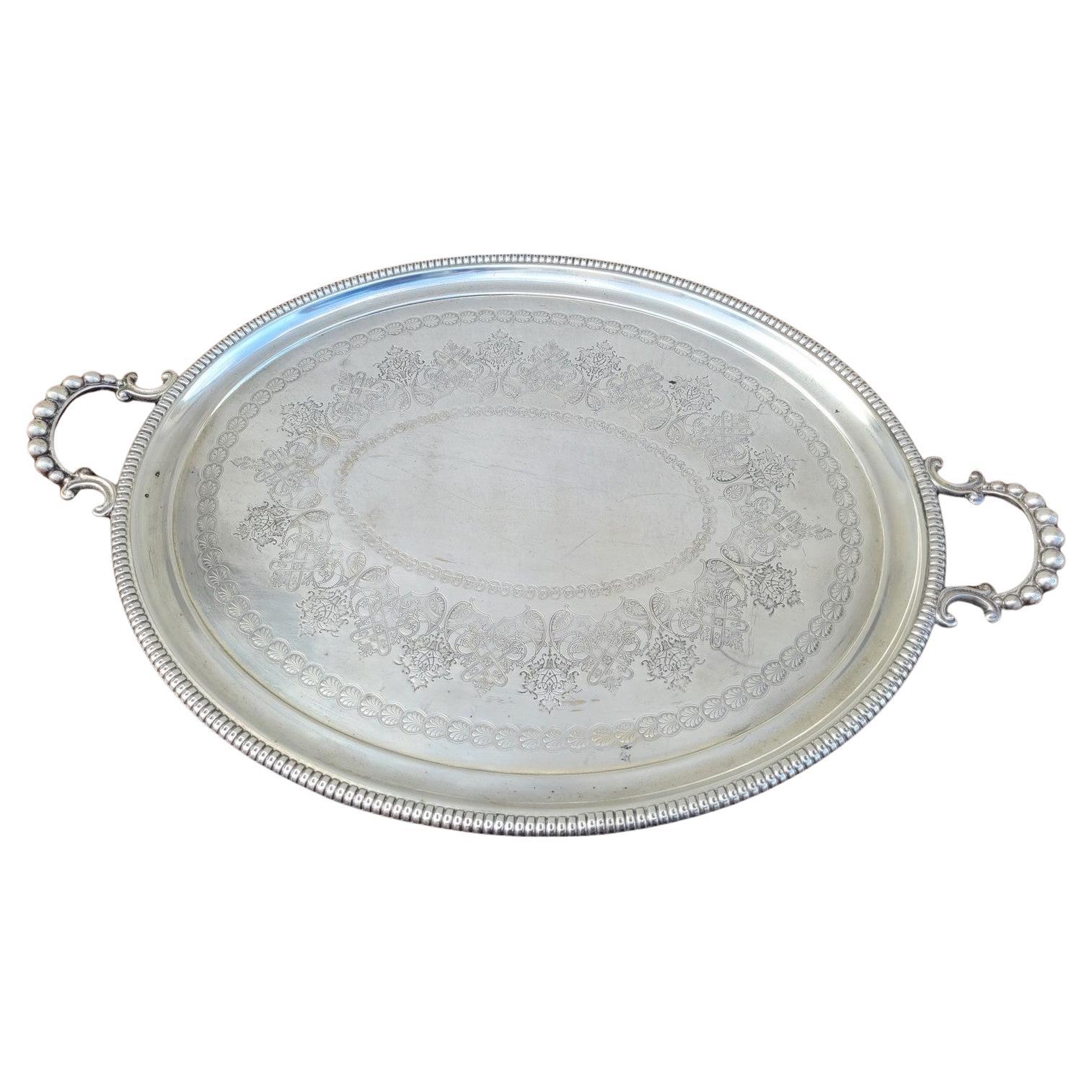 Bandeja de metal plateado, Siglo XX