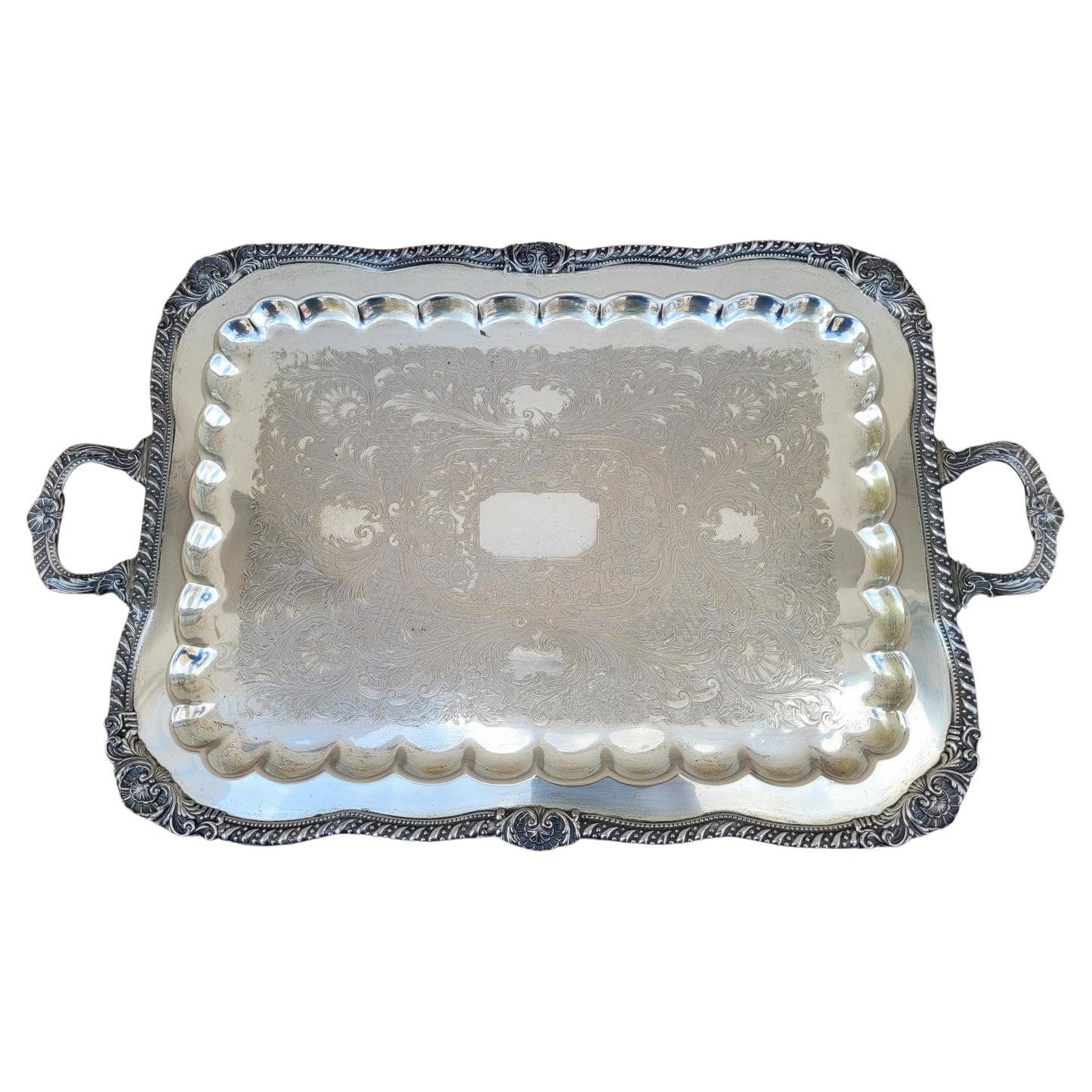 Bandeja de metal plateado, Siglo XX