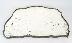 Silver Plated Metal Tray and 19th Century Antique Mercury Mirror
