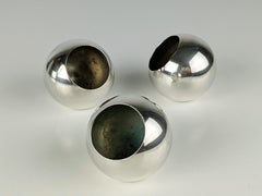 Silver-Plated Metal "unipersonale"ashtray from Lino Sabattini, 1972, set of 3