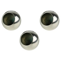 Posacenere "unipersonale" in metallo placcato argento di Lino Sabattini, 1972, set di 3 pezzi
