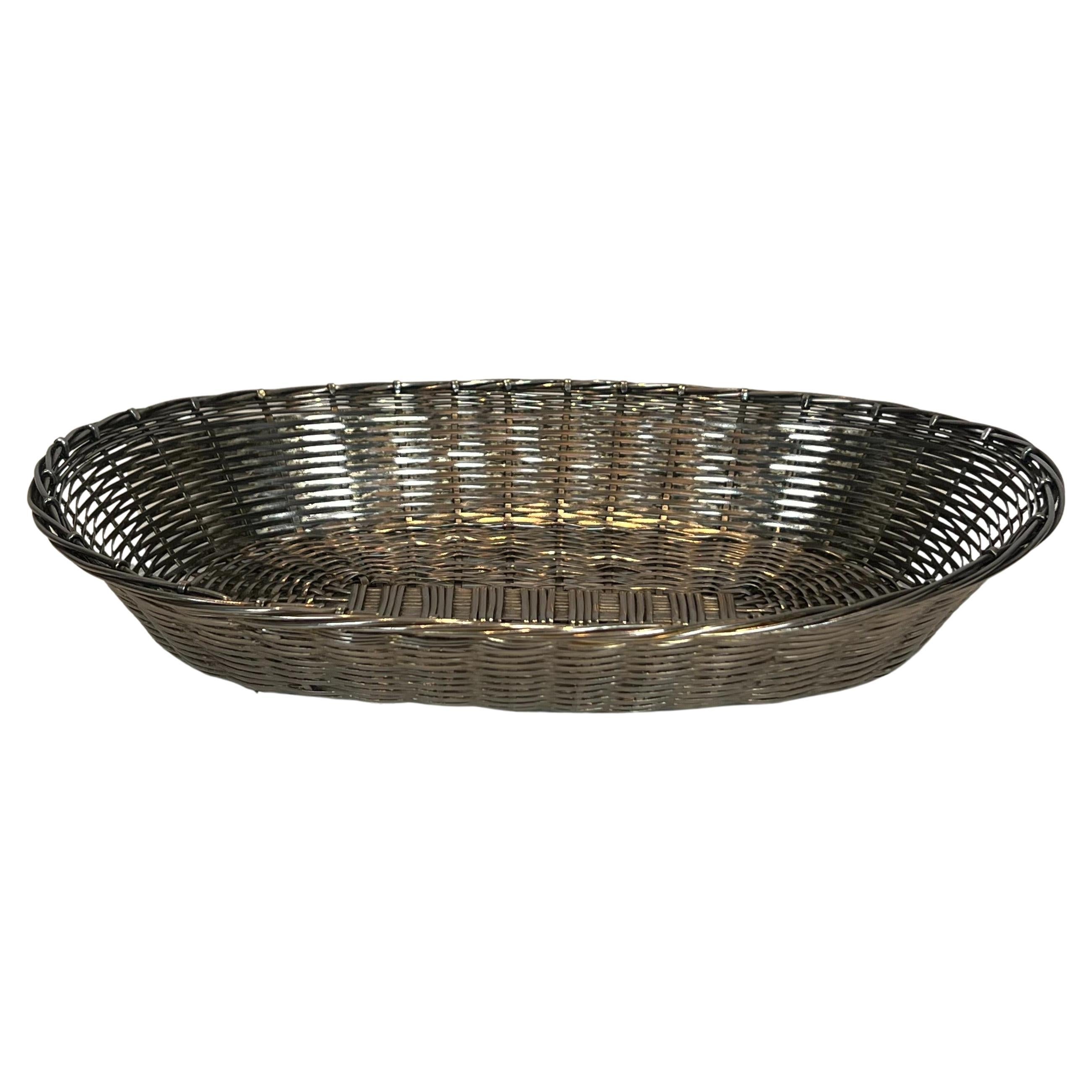 Silver-Plated Metal Wire Basket / Vide-Poches