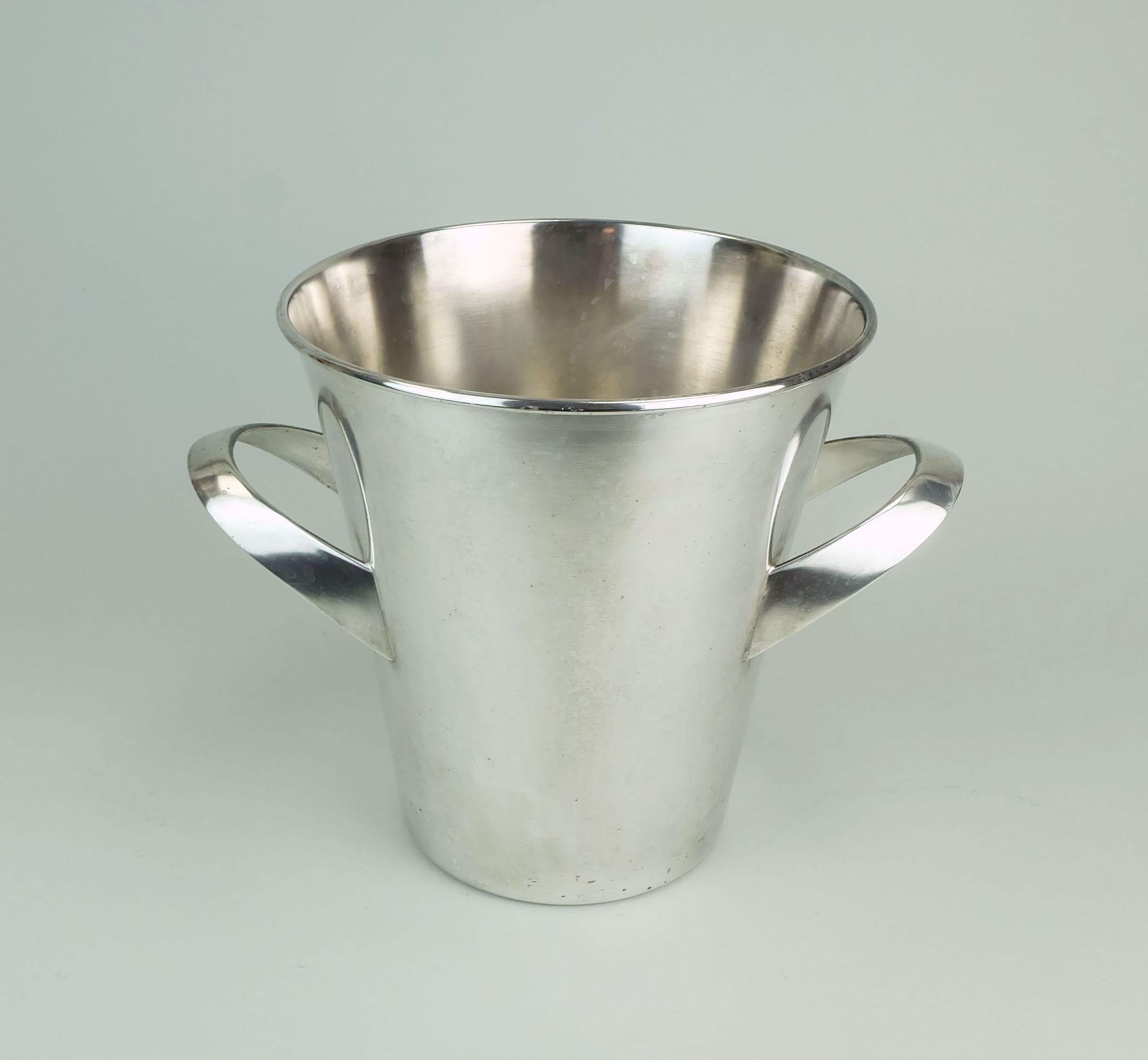 Versilberter CHAMPAGNE COOLER aus der Mitte des Jahrhunderts, entworfen von Kurt Mayer für WMF 1950er Jahre im Angebot 1