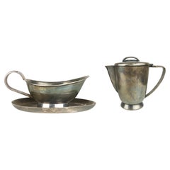 Silver-Plated milk jug and gravy boat by Gio Ponti for Calderoni, 1930s