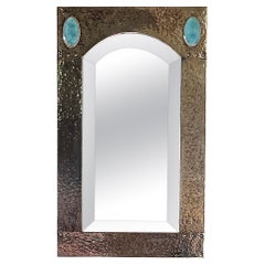 Silver Plated Mirror With Ruskin Ceramic Inserts