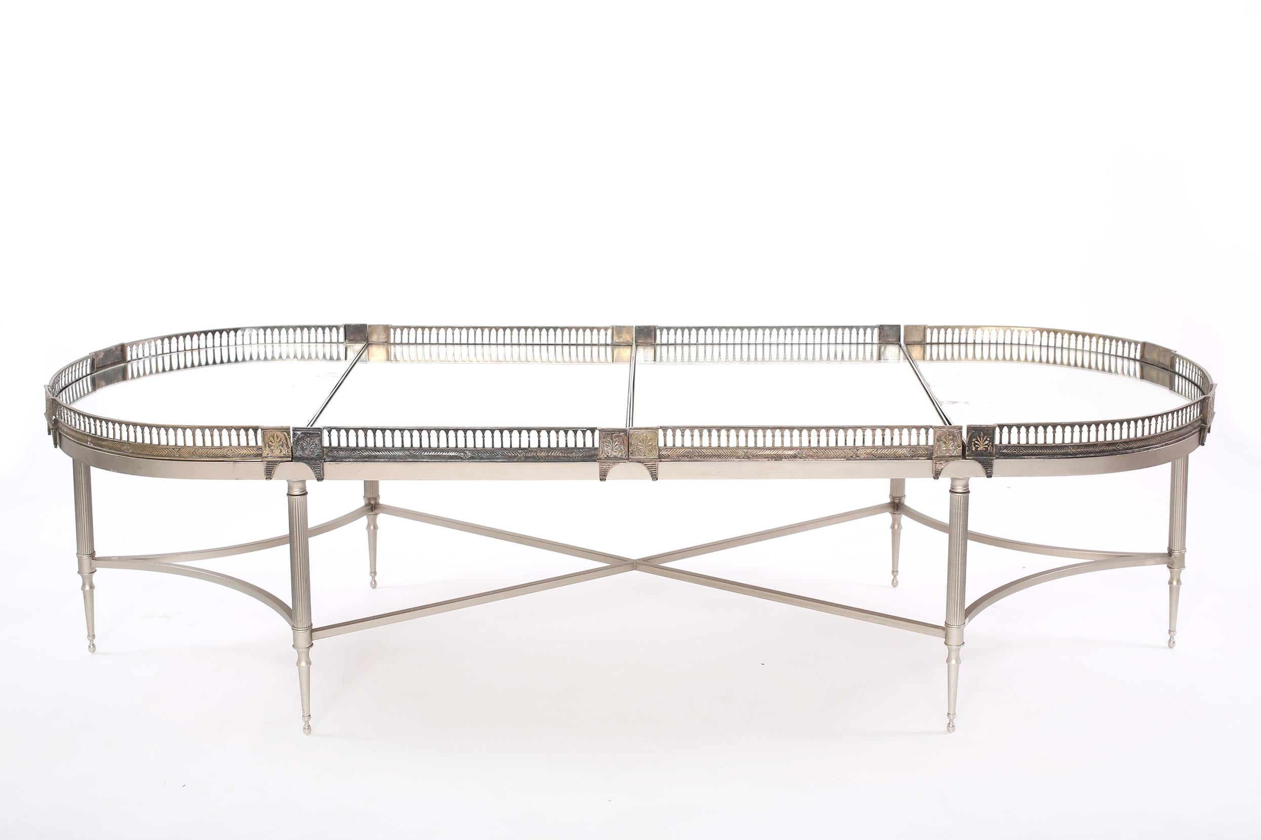 Silver Plated Mirrored Gallery Cocktail / Coffee Table 5
