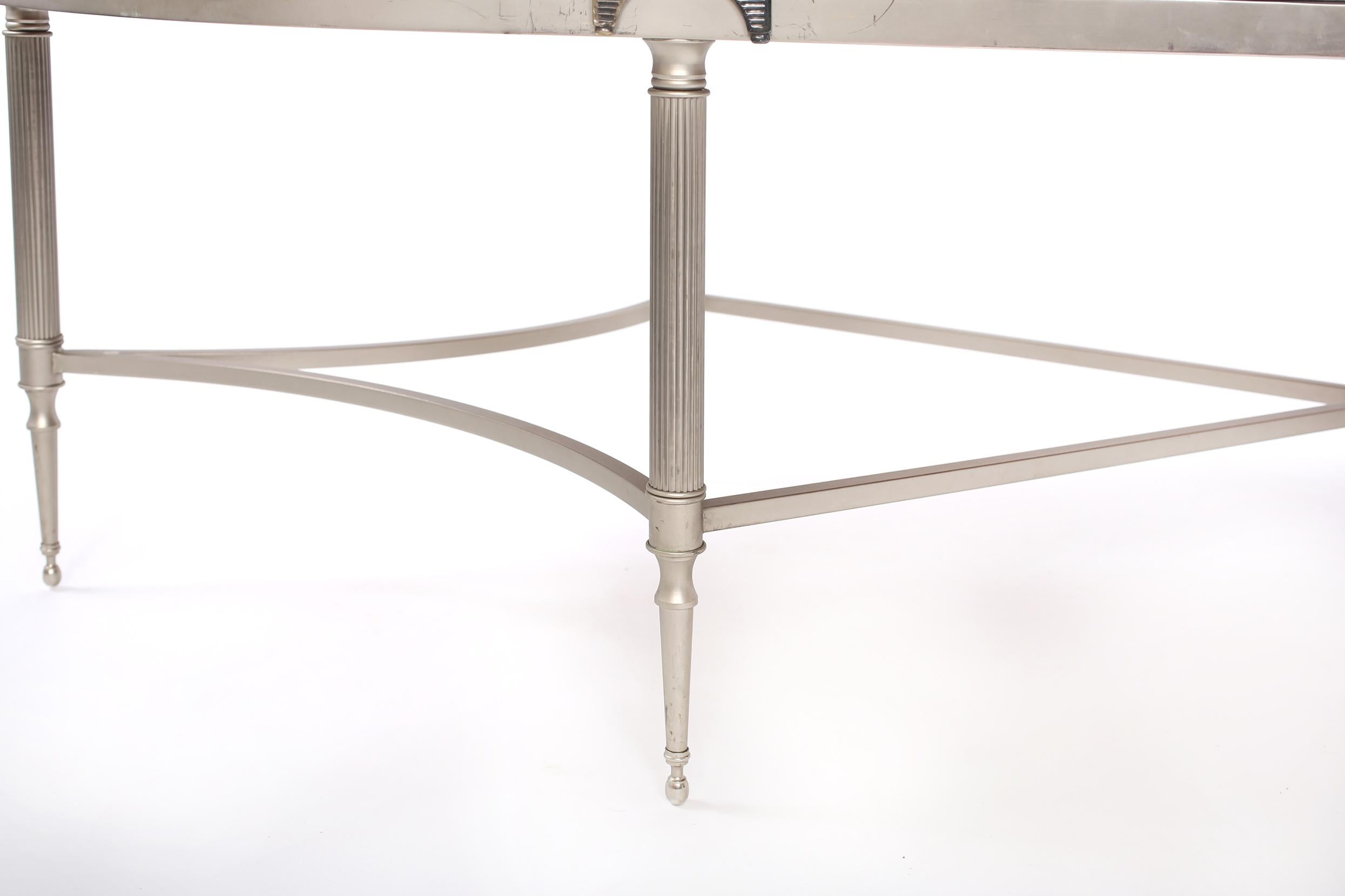 Silver Plated Mirrored Gallery Cocktail / Coffee Table 1