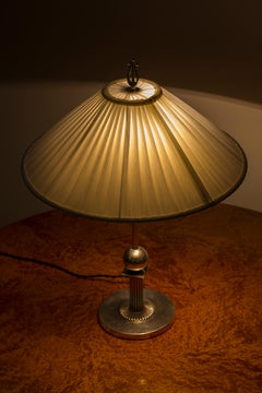 Silver plated modernist 1930s Table lamp by C. G. Hallberg, Sylvia Stave