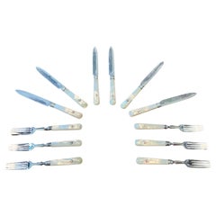 Silver Plated Mother of Pearl Flatware Set- 6 Place Setting 
