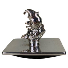 Antique Silver Plated Mr Punch Desk Blotter