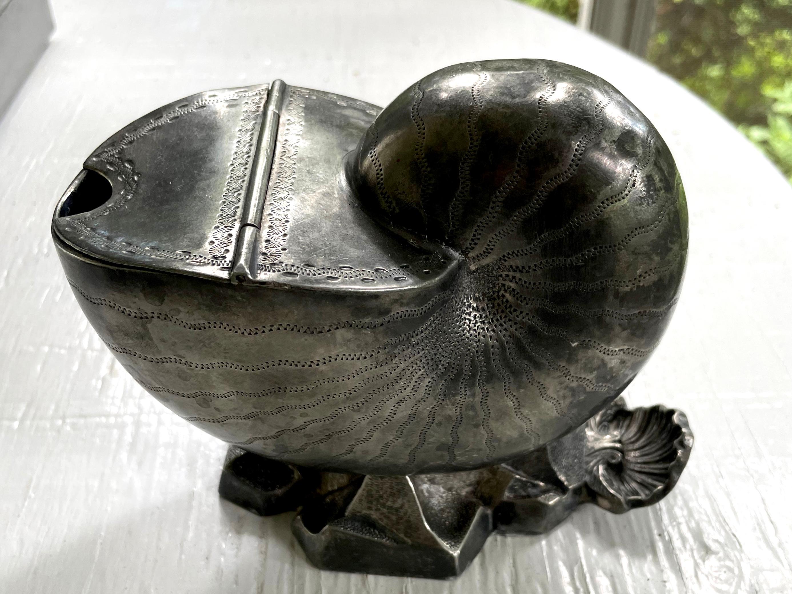 Silver Plated Nautilus Sculpture For Sale 1