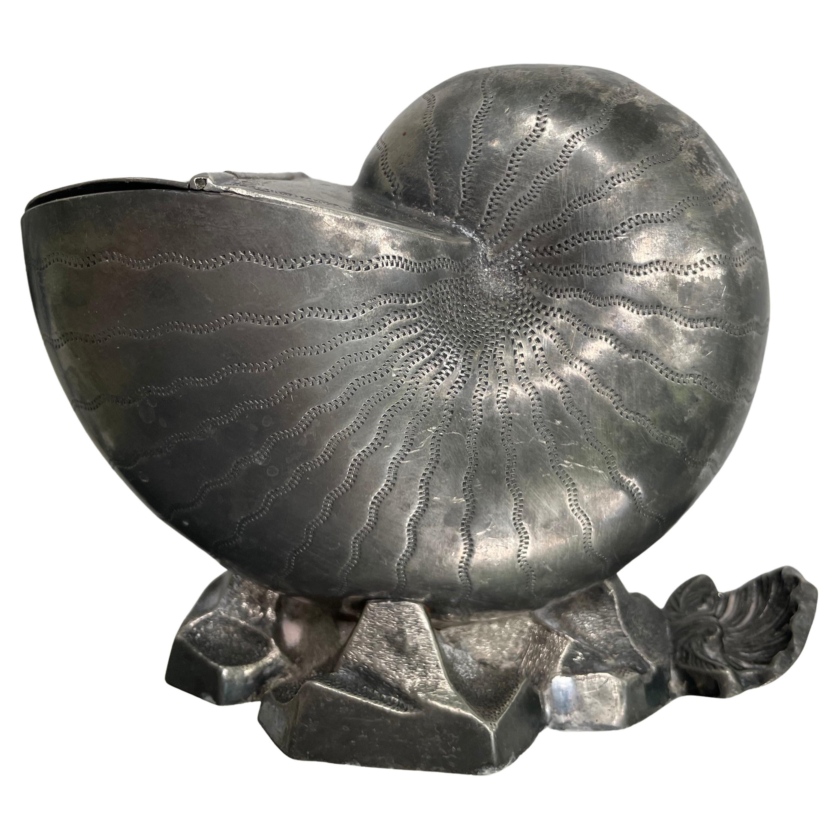 Silver Plated Nautilus Sculpture For Sale