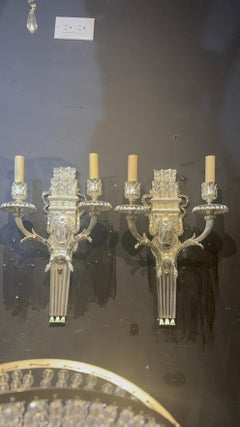 1900 Silver Plated Neoclassic Caldwell Sconces