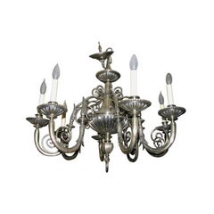 Lampadario neoclassico placcato argento