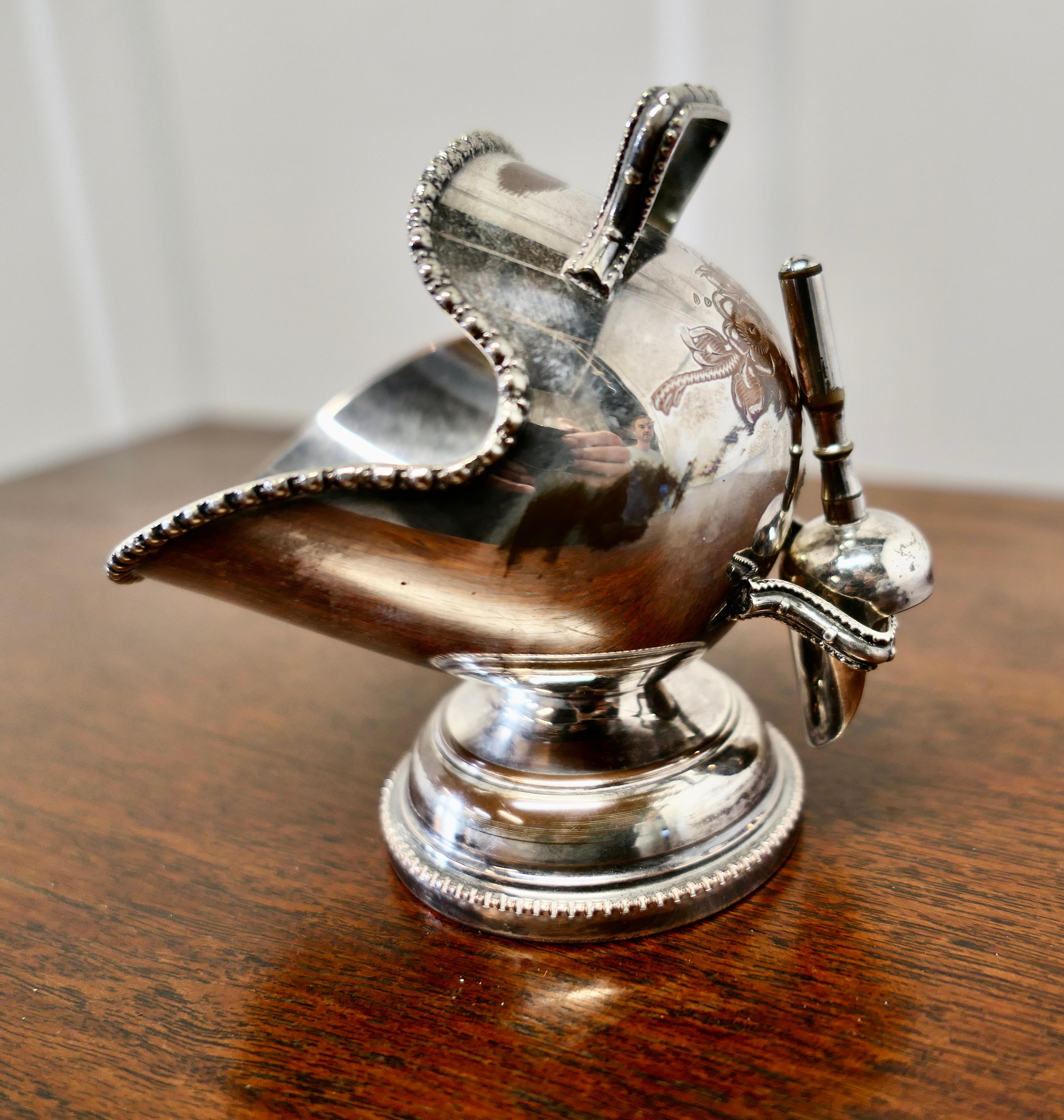 silver sugar scuttle with scoop