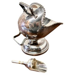 Antique Silver Plated Novelty Sugar Scuttle with Original Scoop