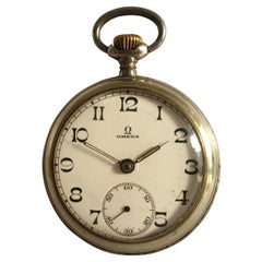 Antique Silver Plated Omega Pocket Watch