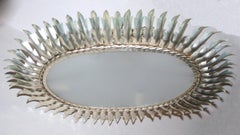 Silver Plated Oval Sunburst