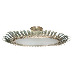 Silver Plated Oval Sunburst