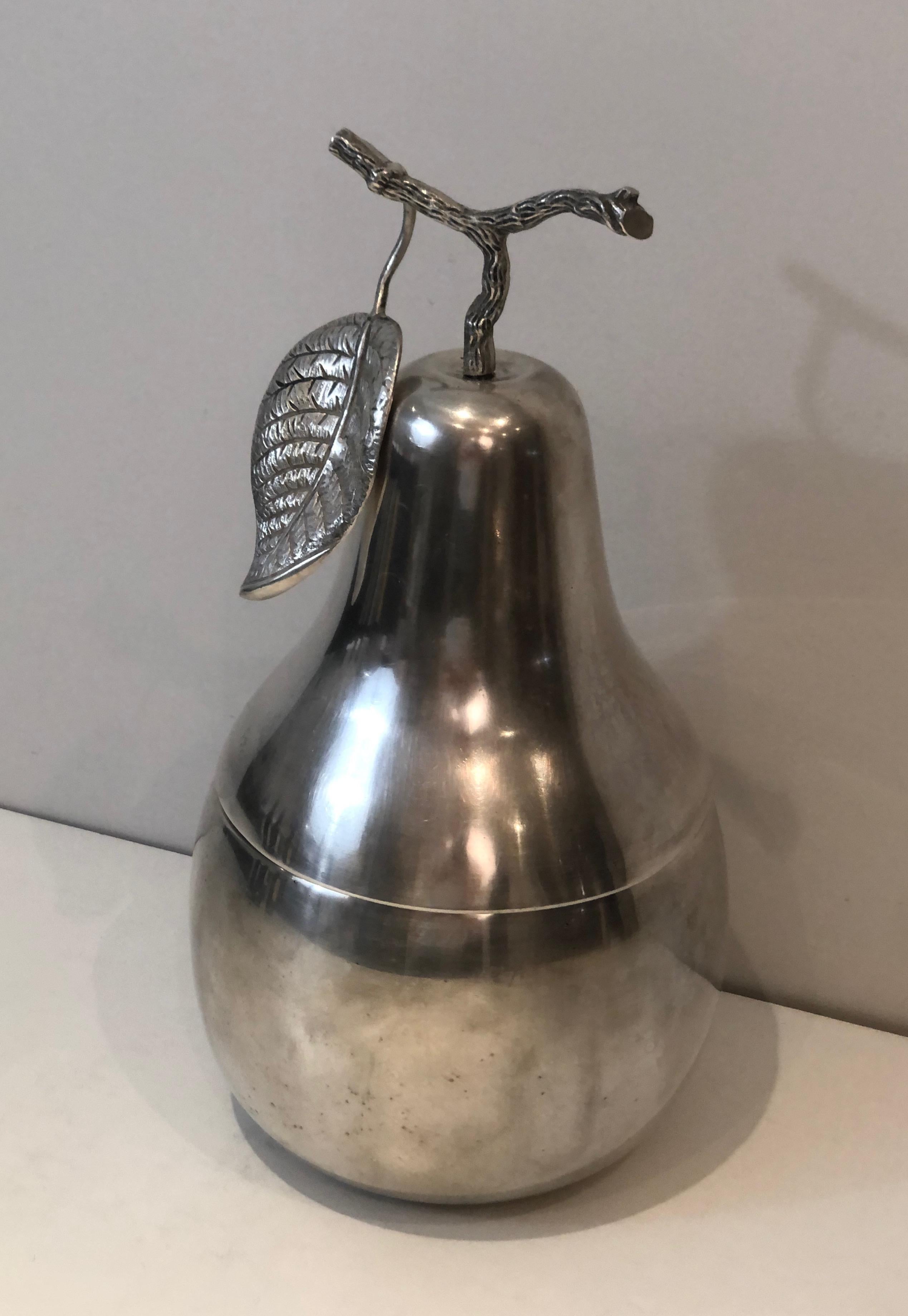 Silver Plated Pear Ice Bucket 'a Bit Damaged', Italy, Circa 1970 For Sale 4