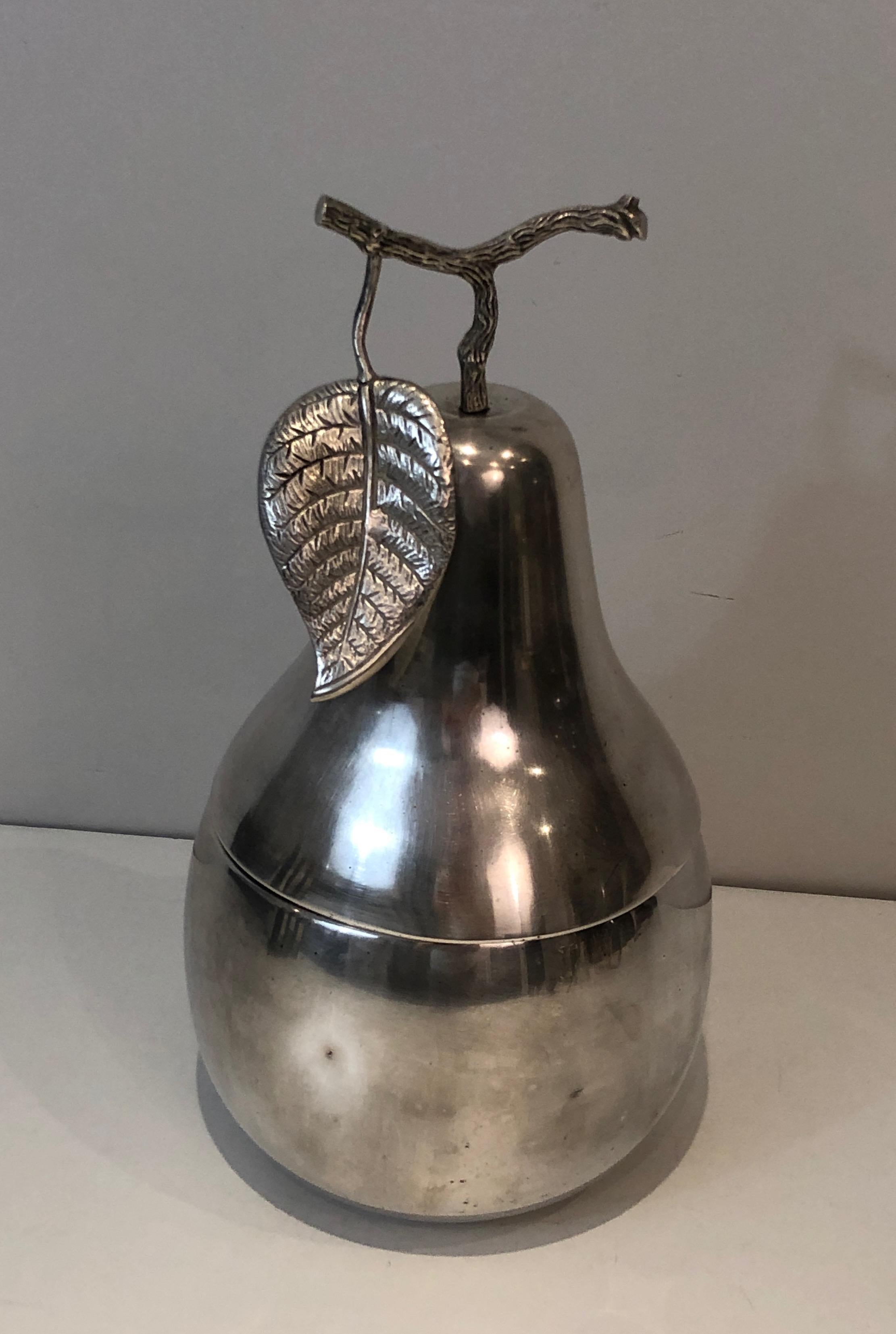 Silver Plated Pear Ice Bucket 'a Bit Damaged', Italy, Circa 1970 For Sale 5