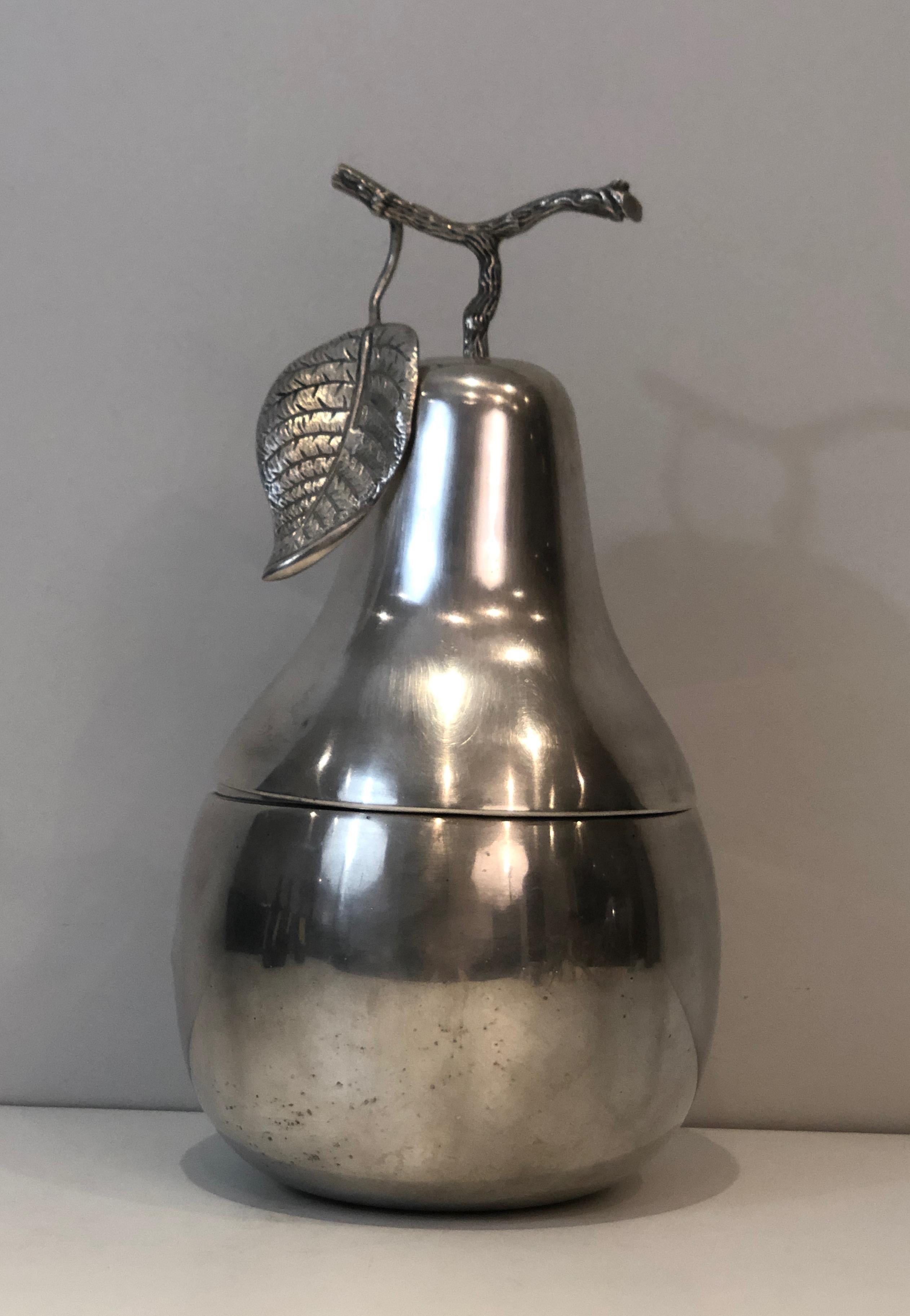 Silver Plated Pear Ice Bucket 'a Bit Damaged', Italy, Circa 1970 For Sale 6