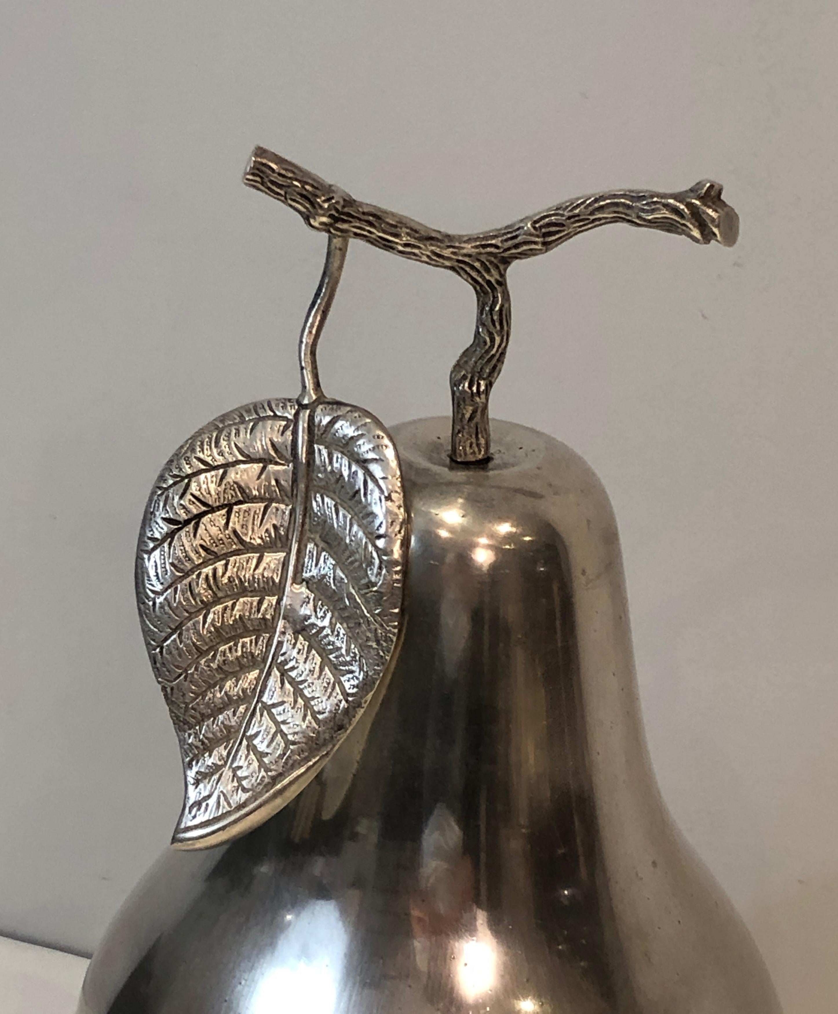 Silver Plated Pear Ice Bucket 'a Bit Damaged', Italy, Circa 1970 For Sale 9