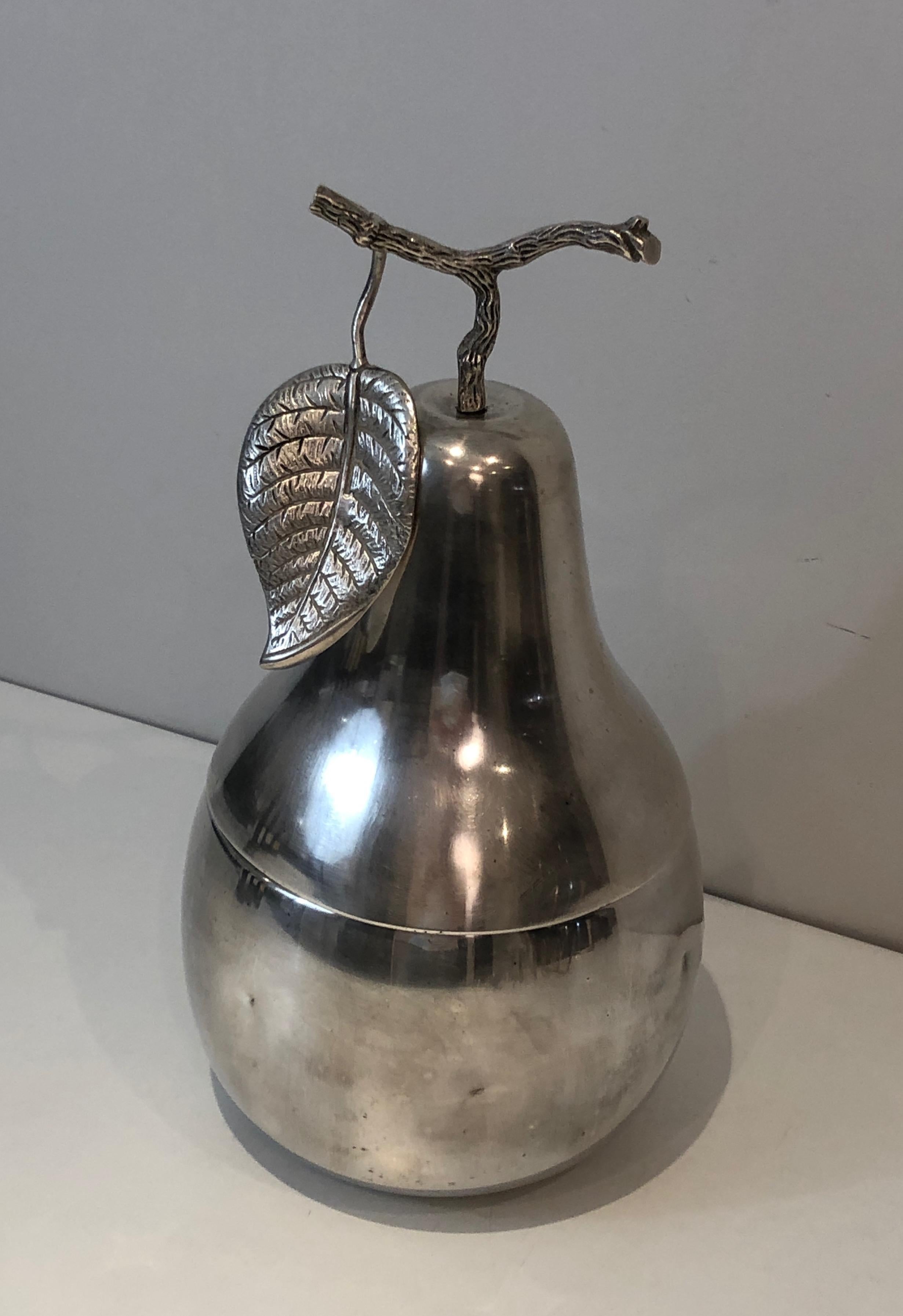 Silver Plated Pear Ice Bucket 'a Bit Damaged', Italy, Circa 1970 For Sale 10