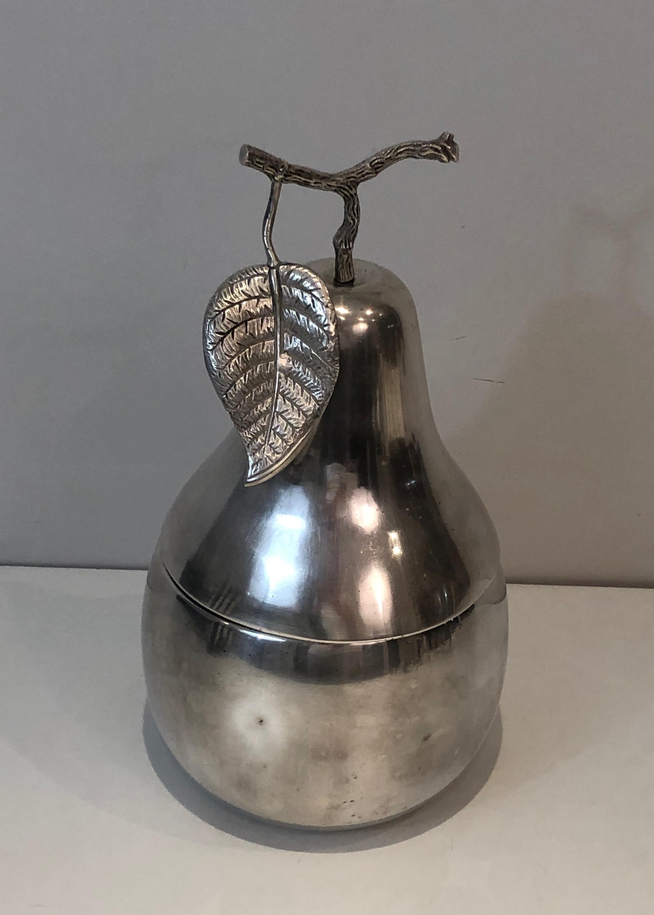 Silver Plated Pear Ice Bucket 'a Bit Damaged', Italy, Circa 1970 For Sale 11