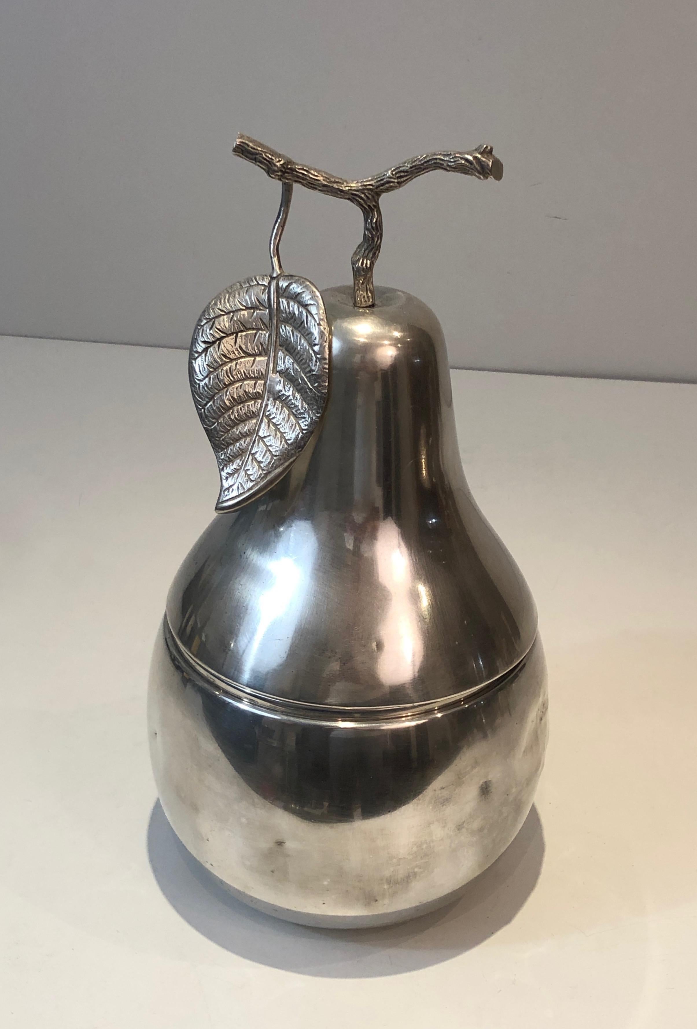 Silver Plated Pear Ice Bucket 'a Bit Damaged', Italy, Circa 1970 For Sale 12