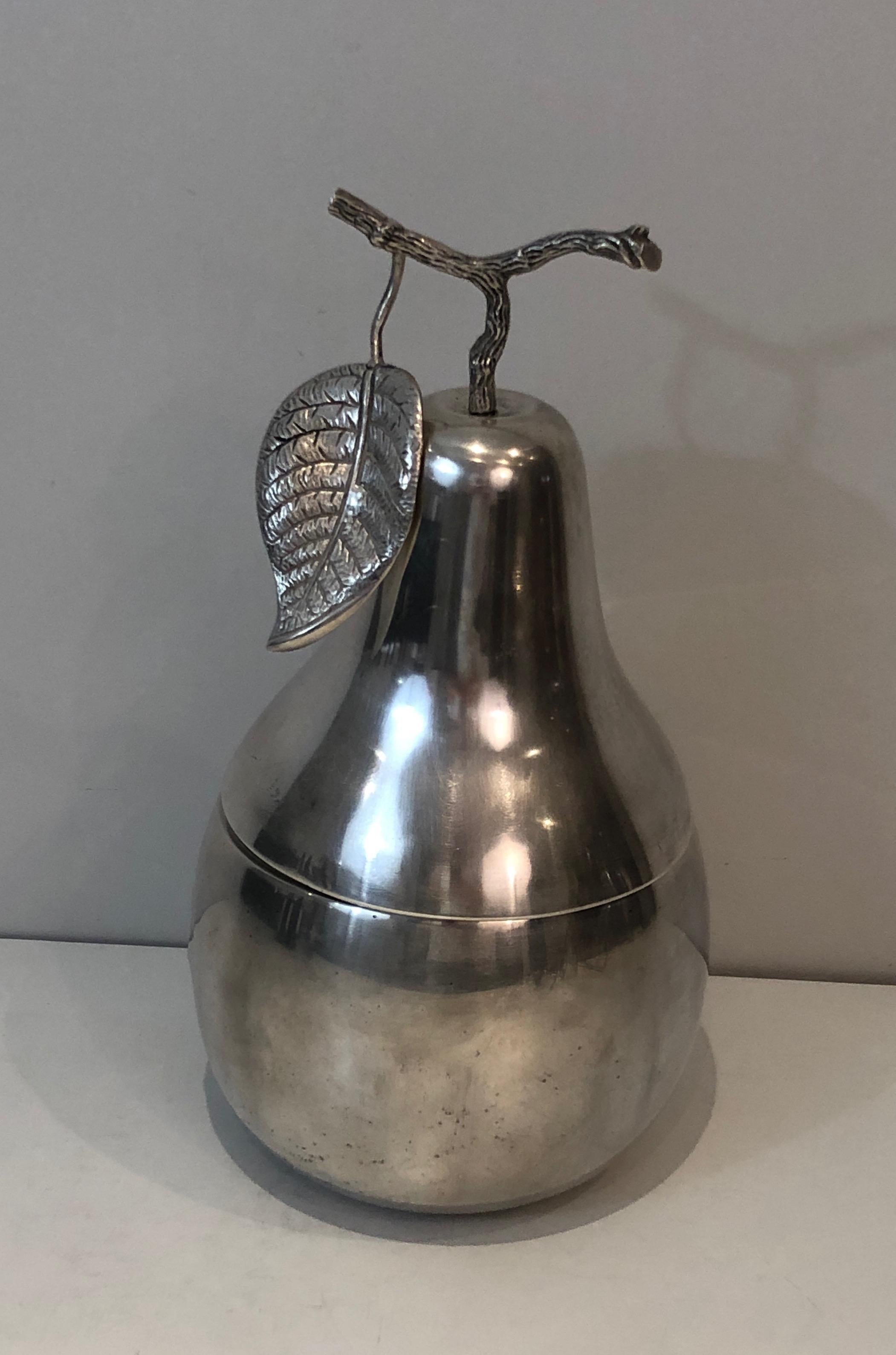 Silver Plated Pear Ice Bucket 'a Bit Damaged', Italy, Circa 1970 For Sale 13