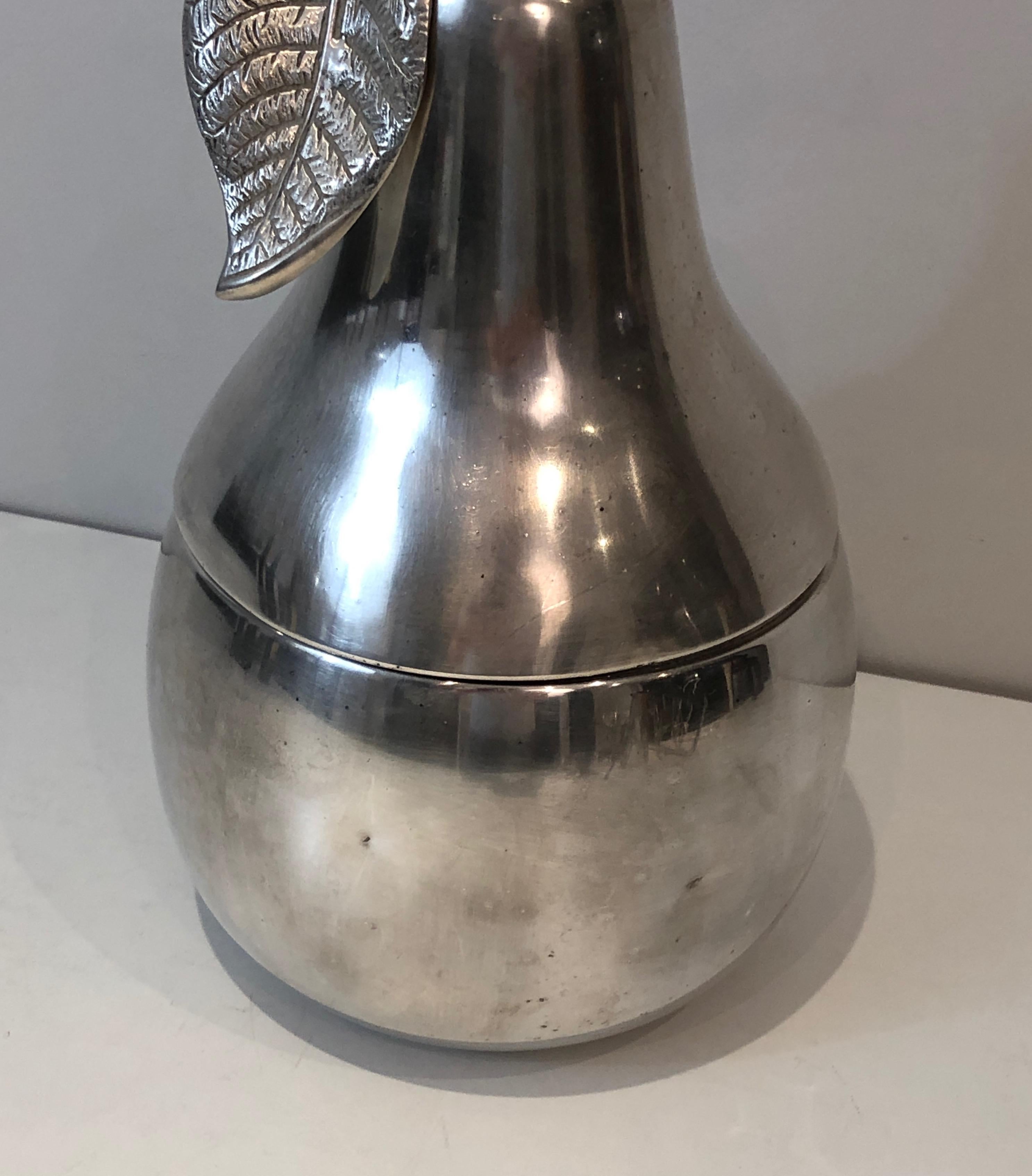 Late 20th Century Silver Plated Pear Ice Bucket 'a Bit Damaged', Italy, Circa 1970 For Sale