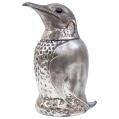 Vintage Silver Plated Penguin Ice Bucket Wine Cooler, Italy, 1960s