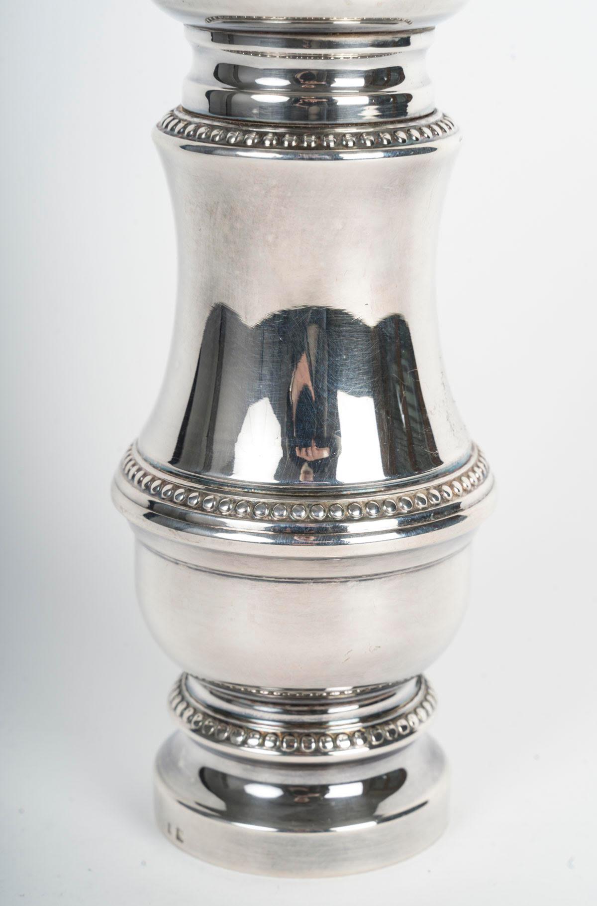 XX secolo Vasetto per il pepe placcato in argento, stile Napoleone III, 20° secolo. in vendita