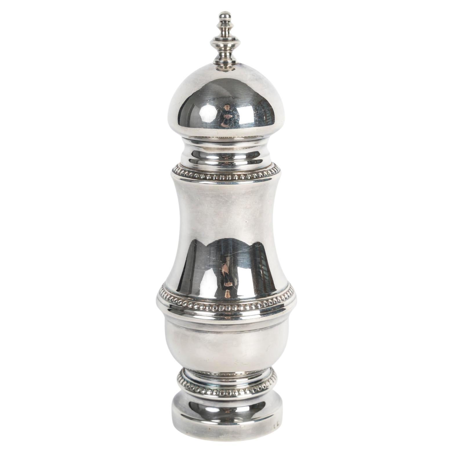 Silver Plated Pepper Pot, Napoleon III Style, 20th Century.