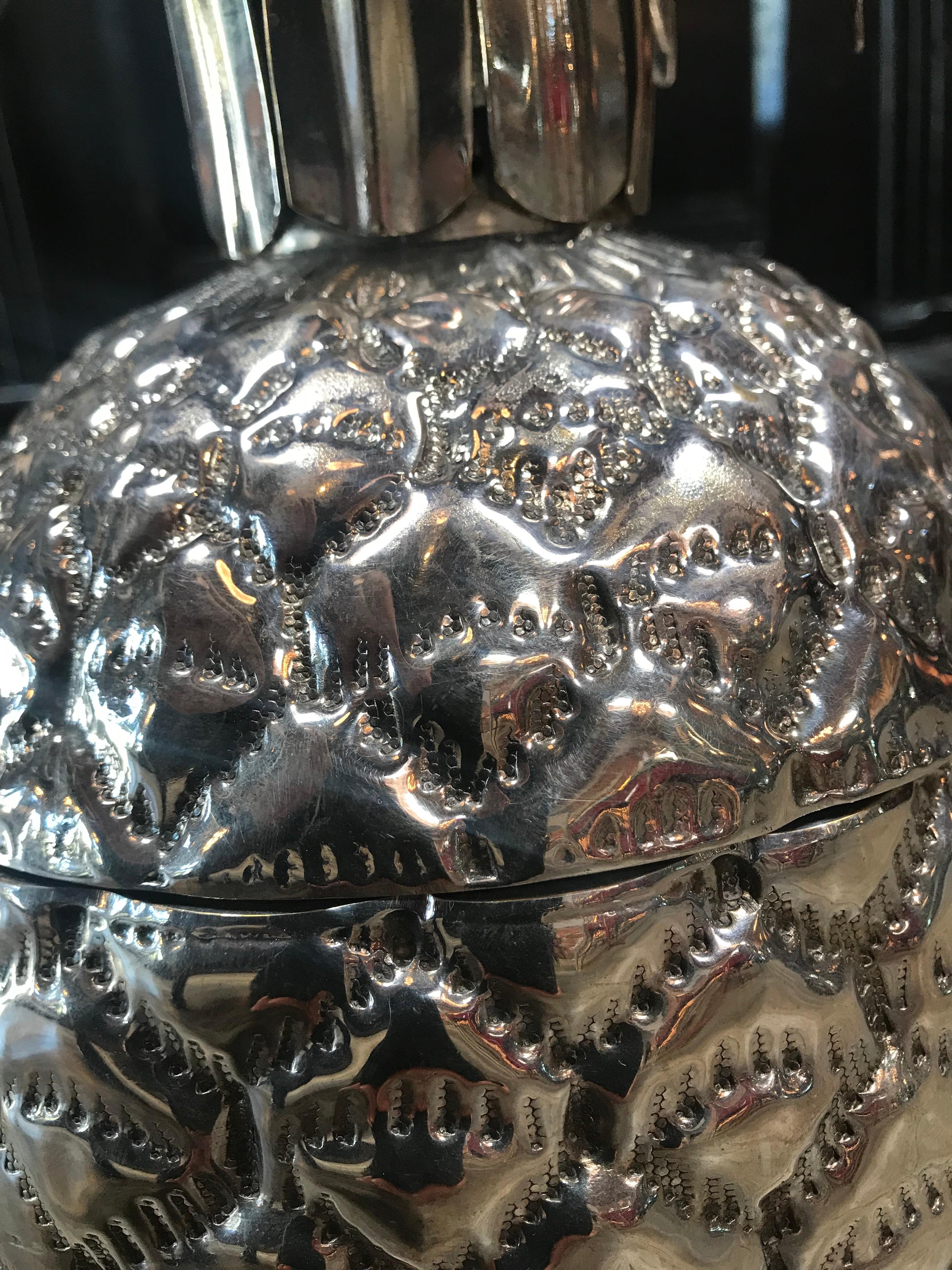 Silver Plated Pineapple Ice Bucket Made in Florence, Italy by Teghini In Excellent Condition In Los Angeles, CA