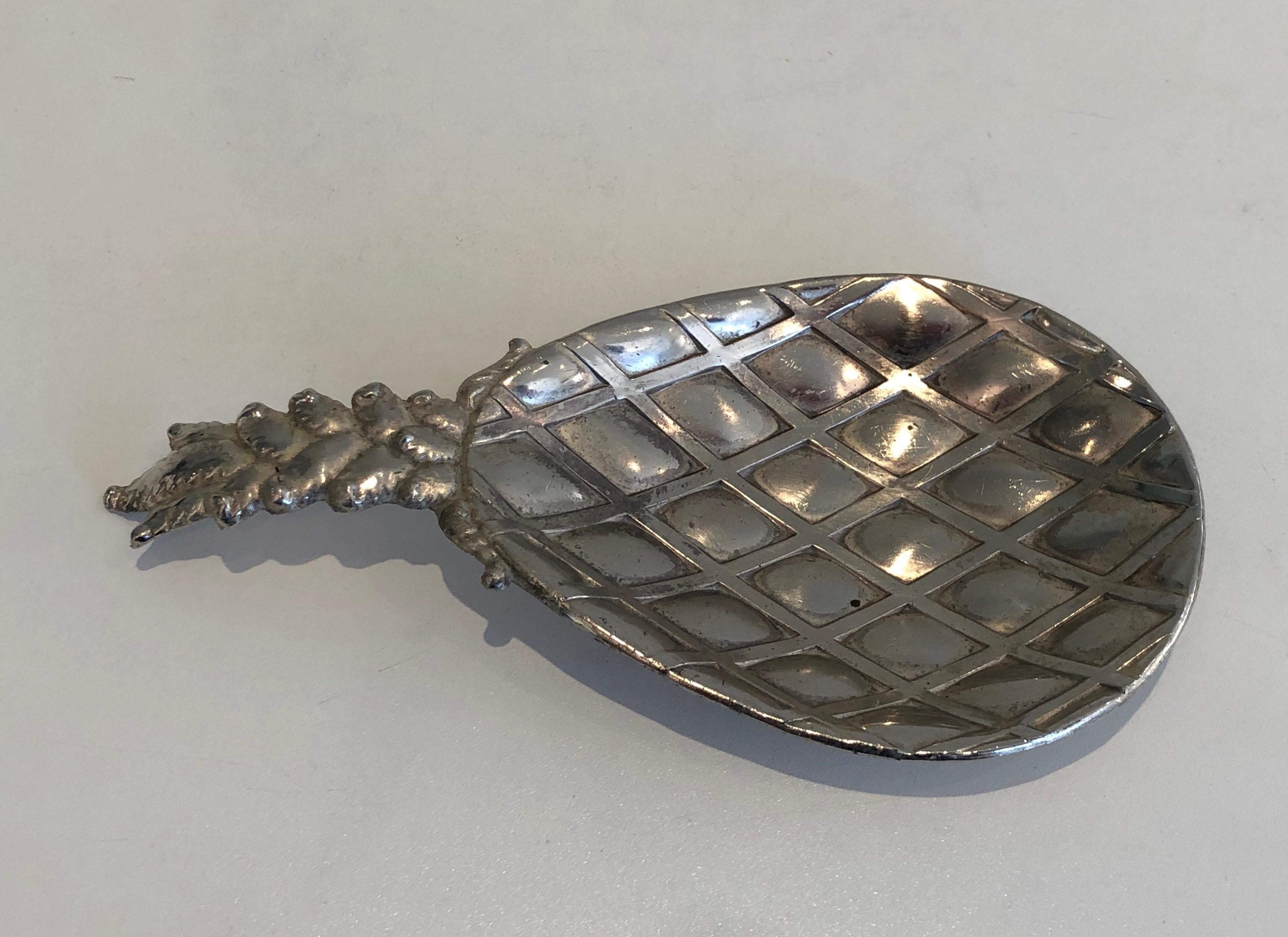 Francese Videopoche ad ananas placcata in argento nello stile di Maison Charles in vendita